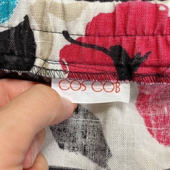 Vintage Cos Cob Retro 80s Abstract Floral Black Maxi Skirt Size 16 Waist 33"-35" - Picture 3 of 7